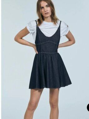 NWT Zara TRF denim swing dress - M
